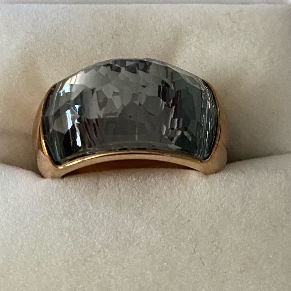 Swarovski crystal dome ring in rose gold